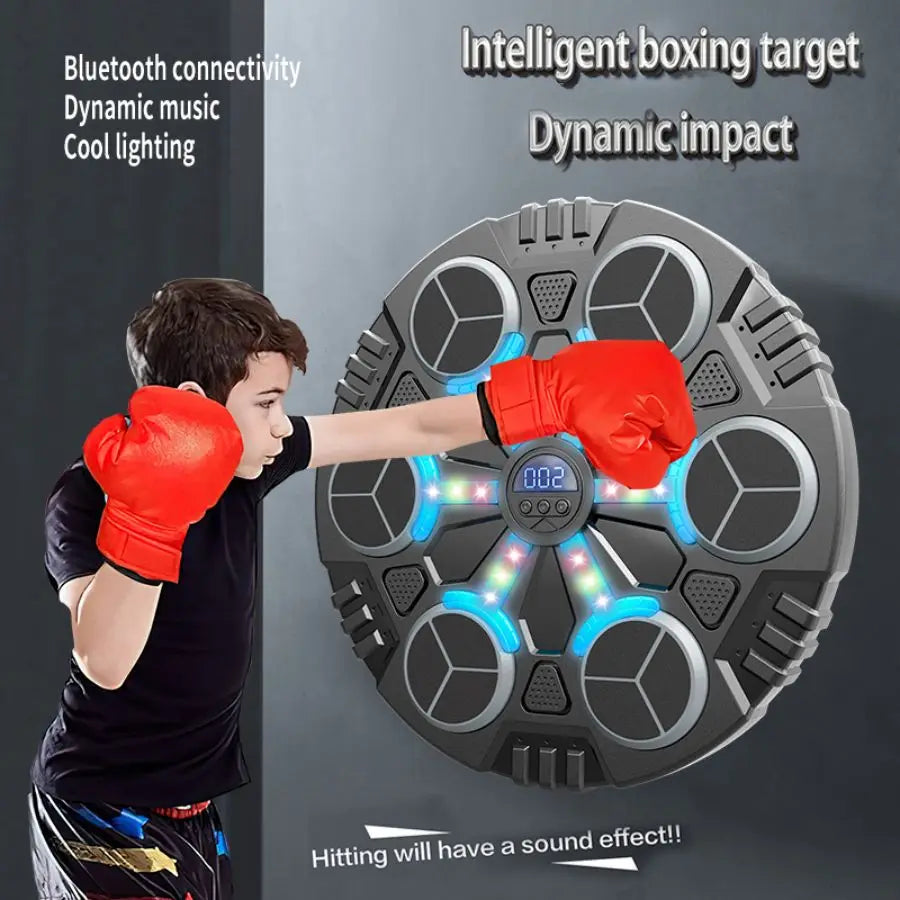 Electronic Kids Punching Game, LED Lights Music Boxing Target, Kids Strength, coordination and fitness, Wall-mounted Fitness Toy with Adjustable Speed and Volume