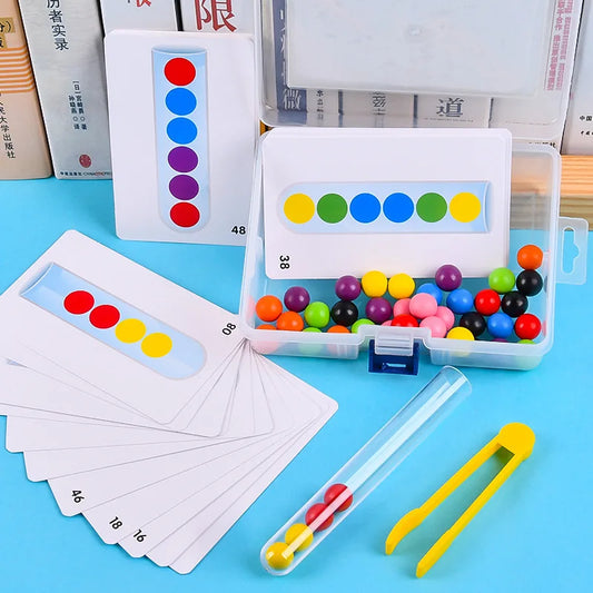 Early education toy (motor planning, fine motor, concentration) test tube clip beads logic concentration children fine motor action teaching aid decompression party game for kids