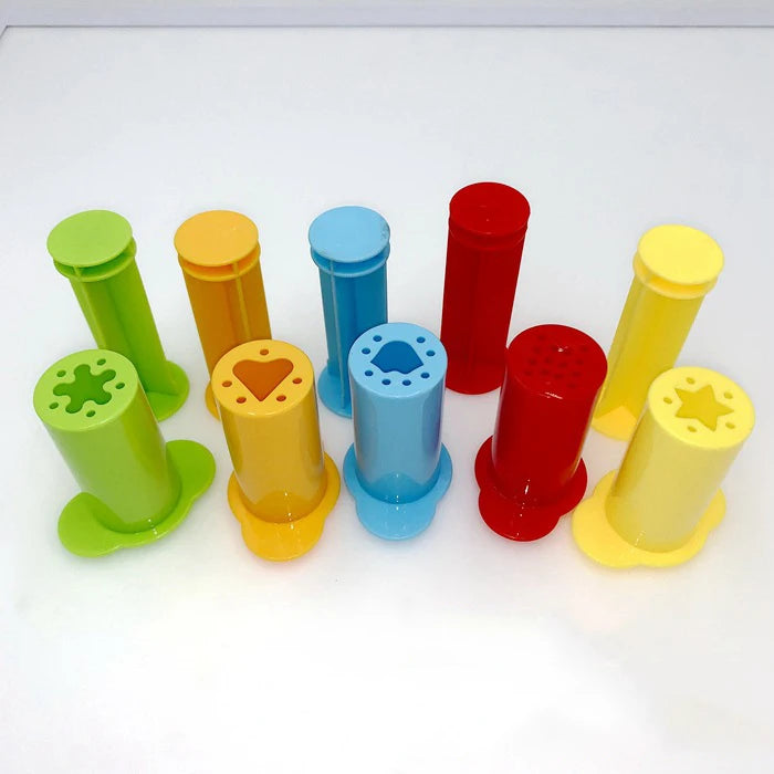 Fine motor, hands and finger strength, motor planning, Creative Fun Playdough Syringe Set Cartoon Cute Stars Love Flowers Noodles DIY Toddler Handmade Playdough Tools